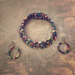 Tribal ethnic beads choker set
